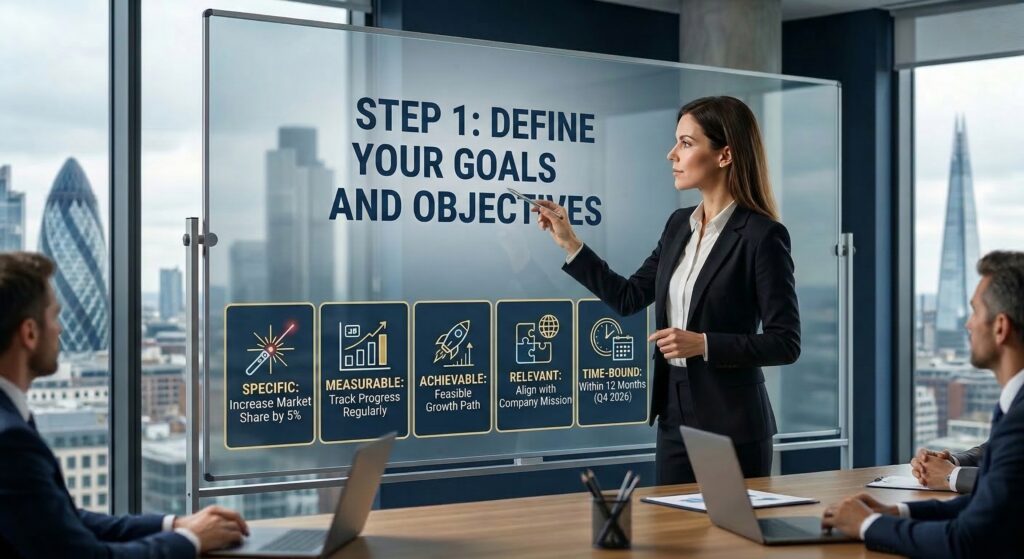 Step 1 of marketing plan Define your goals